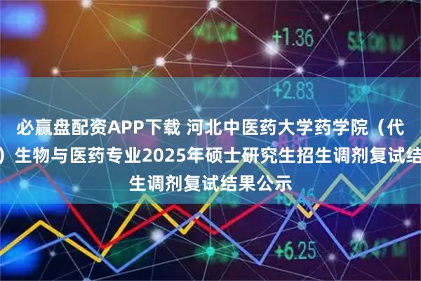 必赢盘配资APP下载 河北中医药大学药学院（代码004）生物与医药专业2025年硕士研究生招生调剂复试结果公示